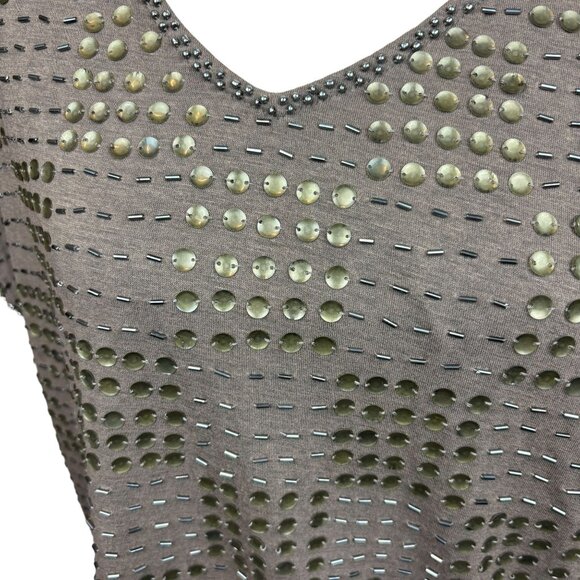 Aryn K. blouse, size Medium. beaded, geometric, casual, NWT, office, vacation - Picture 2 of 14